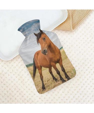 Sky Horse Hot Water Bottle with Plush Cover - Ideal Bed Warmer for Adults & Kids - 26.5x15.3cm - International Shipping Available - Buy Online on GoSupps.com