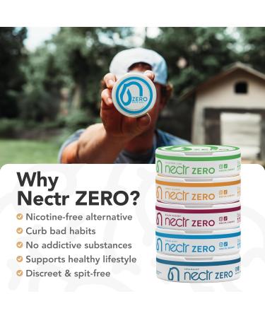 Nectr Energy Zero Pouches - No Caffeine No Sugar Zero Calories Mini Pouches for Oral Fixation and Stress Relief - 4 Pucks of 20 - Spearmint Flavor - Buy Online on GoSupps.com