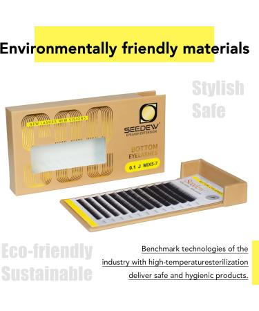 SEEDEW Bottom Lash Extensions MIX5-7mm J Curl 0.10mm 12 Rows/Tray Classic Individual Single Natural Soft Lightweight Eyelashes Grafting for Lash Artists Beauty Salon(Matte Black-0.1-J-MIX5-7mm) 5-7mmMIX Black J 0.10mm - Buy Online on GoSupps.com