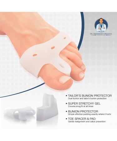 Dr. Frederick's Original Bunion Pad & Toe Spacer - 2-Piece Set for Pain Relief - Soft Gel Separators for Bunions & Tailor's Bunions - Heavy Duty - One Size Fits All - Buy Online on GoSupps.com