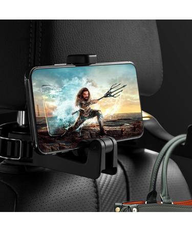 Usmei 2-in-1 Car Seat Hooks & Cell Phone Holder - Portable Headrest Organizer (4PCs Silver) - Car Clothes Hanger & Pocket Holder - Buy Online on GoSupps.com
