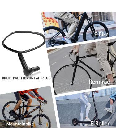 Clhmily & Z Universal Bicycle Mirror for Handlebars - Convex Glass Rotatable Scratch-Resistant E-Bike Side Mirror - Wider Angle for Safe Cycling - Buy Online on GoSupps.com