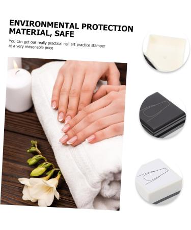 Healeved Nail Practice Stamp Stamping Manicure Tool Manicure Stamper Manicure Accessory Nail Art Practice Tool Painting Practicing Stamper Nail Art Salon Practice Supply White Mold Plastic 3.6x3.6cm White - Buy Online on GoSupps.com