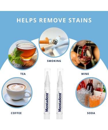 Mentadent Teeth Whitening Pen (2 Pens) - Enamel Safe Stain Remover for a Beautiful Smile - Non-Toxic & Effective Formula - Easy, Painless, and Travel-Friendly - Buy Online on GoSupps.com