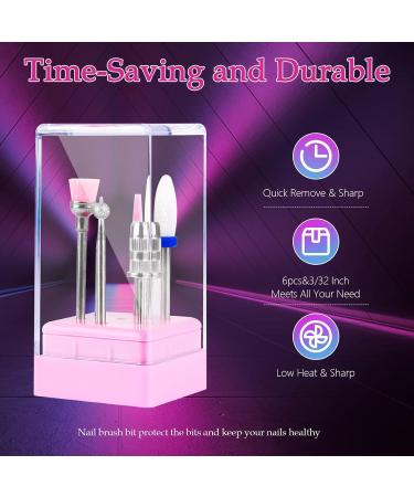 Rechargeable Belle Professional Nail Drill Machine 35000 RPM for Acrylic Nails 6 Bits, Brushless Motor, Manicure/Pedicure E File - Rose Pink - Buy Online on GoSupps.com