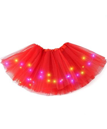 Women's LED Tutu Skirts Layered Ballet Dance Tulle Skirt Light Up Skirts for Party Costume