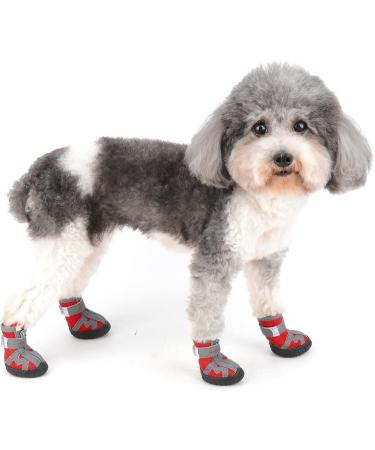 Zweitea Dog Shoes for Small Dogs - Breathable Slip-Resistant Paw Protection Boots for Chihuahuas | Durable Red 4# (1.69x1.89) - Buy Online on GoSupps.com