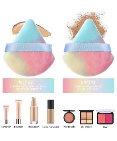 Molain Velvet Triangle Powder Puff Set - 2 Pack Makeup Sponges for Foundation & Body Powder - 6 Colorful Options - Buy Online on GoSupps.com