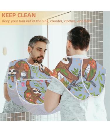Beard Bib Apron for Men | Non-Stick Waterproof Hair Catcher - Cute Sloths Design - Ideal for Shaving & Trimming | Ship Worldwide - Buy Online on GoSupps.com