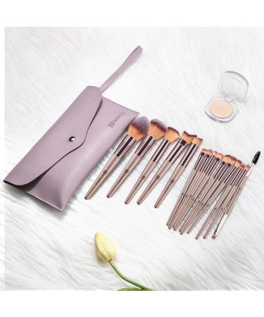HEYMKGO Make Up Brushes 15 Pieces Professional Makeup Brushes Set with PU Leather Bag Champagne Gold Kit Makeup Brush Eye Makeup Brushes Gift for Girls Women Birthday Valentine's Day - Buy Online on GoSupps.com