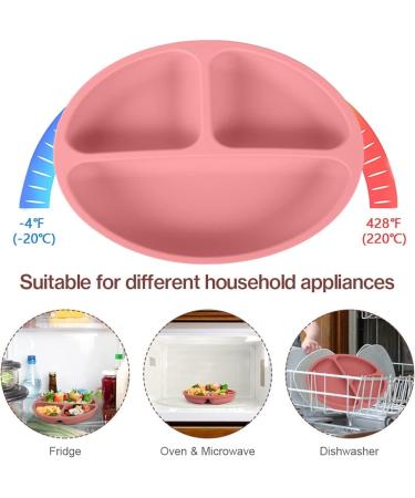 6Pcs Baby Silicone Feeding Set New BPA Free Self Feeding Set Bowl&Divided Plate&Adjustable Bib&Soft Spoon&Fork for Babies and Toddlers - Easy Wipe Clean (Red-6pcs) - Buy Online on GoSupps.com