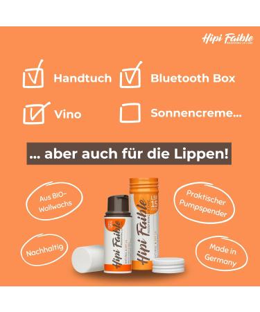 HIPI FAILE Natural Lip Balm with SPF 15 - 100% Natural Lip Care - Made in Germany - 6 ml Pump Dispenser - Buy Online on GoSupps.com