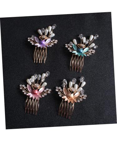 DOITOOL Wedding Hair Clips Bridal Headdress Pearl Hair Barrettes Pearl Headpiece Crystal Headpiece Wedding Bridal Hair Clip Pin Bridal Hairpin Pearl Hair Clip Bride Manual Comb - Buy Online on GoSupps.com