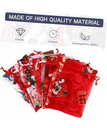 Gogogmee 50pcs Christmas Cheesy Bag Clear Bags for Cookie Holiday Organza Bags Elk Christmas Socks - Buy Online on GoSupps.com