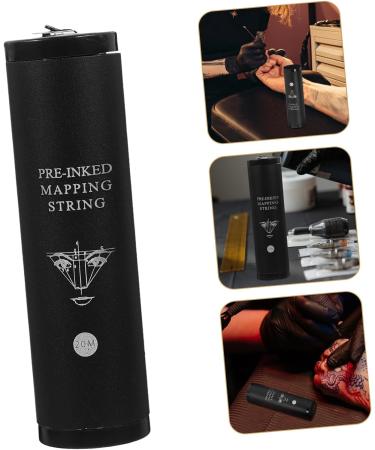 IWOWHERO 1 Box String Ink Eyebrow Mapping Kit Brow Line Eyebrow Locating Ruler Black Aluminum Alloy 9.00X2.40X2.40CM Black - Buy Online on GoSupps.com
