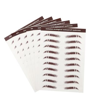 Didiseaon 6pcs Eyebrow Stickers Brow Stickers Eyes Artificial Eyebrow Tattoos Eyebrow Trimming Cosmetic 3d medium Brown