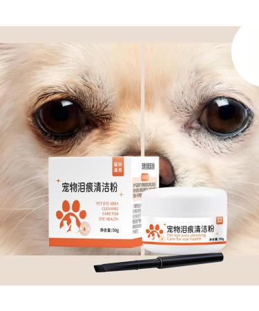 Tear Stain Cleaner for Dogs | 50g Safe Tear Stain Remover Powder for Cats - Pet Eye Cleaning Dogs Cats Health Supplies for Pet Shelter Home Use Keeps Eye Area Dry - Buy Online on GoSupps.com
