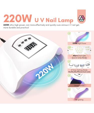 Saviland 8 Colors Poly Nail Gel Kit Poly Nail Extension Gel Pink Series with Base & Top Gel 36W U V LED Light Basic Nail Tools All-in-one French Manicure Starter Nail Kit for Home DIY 3A-7 Colors Poly Gel Nail Kit with Nail Drill - Buy Online on GoSupps.com