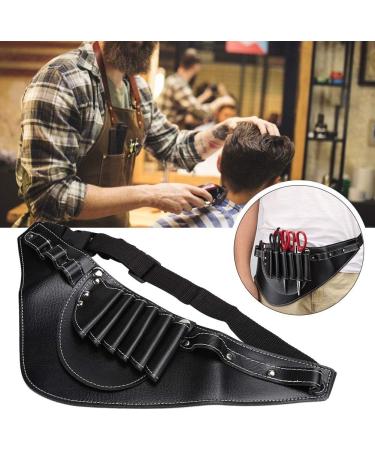 Hairdressing Bag Leather Hairdressing Scissors Pouch PU Leather Barber Shears Bag With Waist Shoulder Belt Hair Stylist Shears Comb Tools Pouch Holder (Black) - Buy Online on GoSupps.com