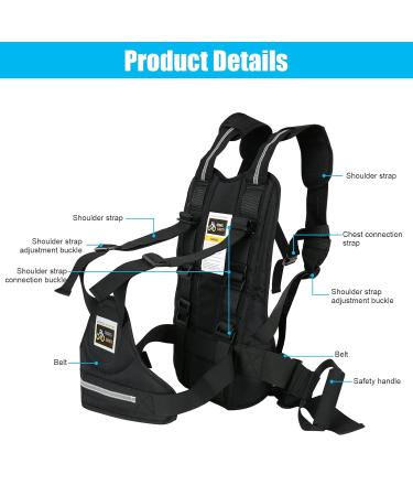 Motorcycle Children's Belt - Adjustable Bike Safety Seat Belt with Reflective Stripes | 1-12 Years (Black) - Buy Online on GoSupps.com