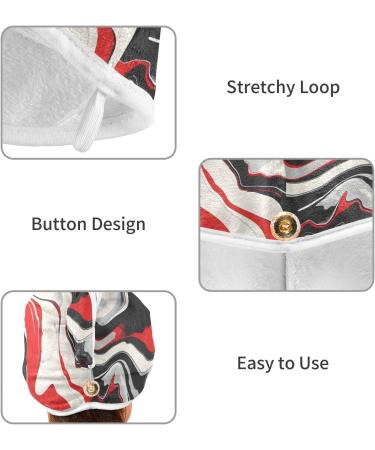 Super Absorbent Liquid Marble Hair Towel 2 Pack Quick Dry Turbans for Women & Girls | Red Gray White Black - Buy Online on GoSupps.com