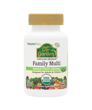 Nature's Plus Source of Life Garden Organic Family Multi Mixed Berry Flavor 60 Vegan Chewables