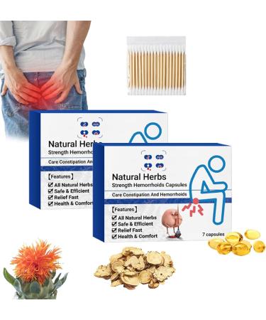 Heca Natural Herbal Strength Hemorrhoid Capsules Hemorrhoid Suppository Rapid Hemorrhoid Treatment Natural Hemorrhoid Relief Capsules Hemorrhoid Treatment Helps Relieve Itching Burning Pain (2Box)