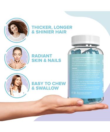 Vitammies Biotin Gummies 5000mcg for Hair Skin and Nails - 60 Gummies | Multivitamin for Women with Biotin, Keratin & Fish Collagen | Non Vegan, Anti-Aging, Gluten-Free, Plant-Based - Buy Online on GoSupps.com