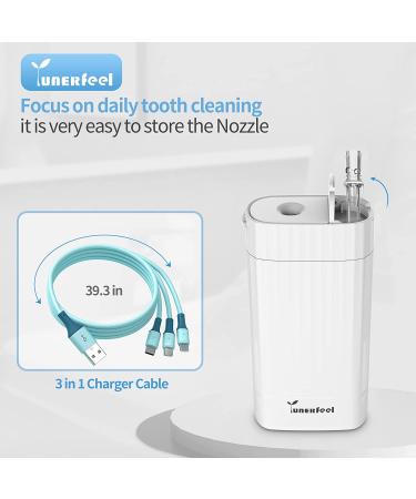 Dental Water Flosser - Portable Oral Irrigator with 5 Jet Tips, 3 Modes, IPX8 Waterproof - Teeth Cleaner for Braces, Bridges, Tooth Care - Telescopic Water Tank - Home & Travel (White) - Buy Online on GoSupps.com