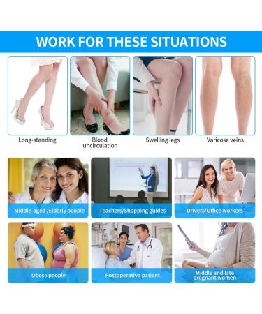 Yisemeya Women's Compression Stockings 20-30 mmHg - Long Tights for Varicose Veins & Edema | XL Support - Buy Online on GoSupps.com