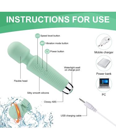 Mini Waterproof Handheld Cordless Back Wand Massager - Green (6x1.5 inch) - Buy Online on GoSupps.com
