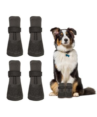 Verdpe 4 pieces of dog shoes Paw protection anti-slip socks for dogs with adjustable straps dog shoes outdoor against licking and sliding (s)