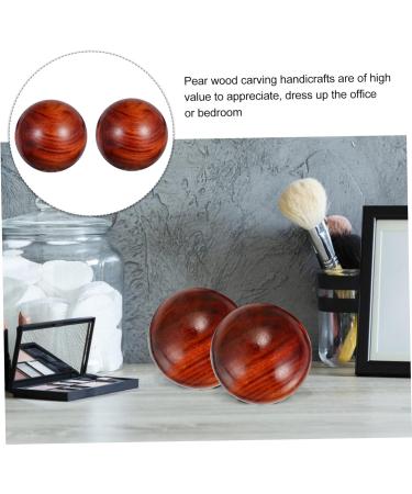 Frcolor 2-St Carving Craft Stress Balls - 2 Inch Wooden Chinese Massage Balls for Relaxation | Rosewood Hand Therapy Desk Accessories - Buy Online on GoSupps.com