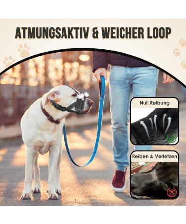 Adjustable Reflective Nylon Muzzle for Large Dogs - Prevent Biting Barking & Chewing | Eyin Muzzle (Black L) - Buy Online on GoSupps.com
