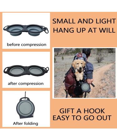 Portable Travel Dog Bowl - Collapsible Silicone Pet Bowl for Food & Water | Ideal for Hiking & Walking - Gray - Buy Online on GoSupps.com