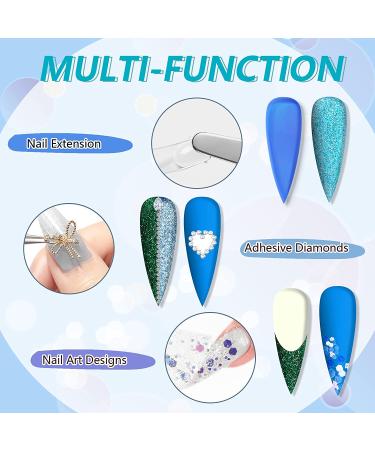 Vrenmol Poly Nail Gel Set - 6 Colors French Manicure Starter Kit for Professional Nails - Blue Green Glitter Enhancement Gel for Salon & Home DIY - Buy Online on GoSupps.com