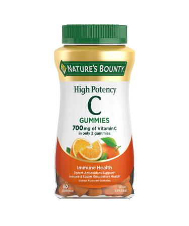 Nature s Bounty Vitamin C Gummies 700mg High Potency Vitamin C Chewable Gummies for Adults Immune Support Supplement Dietary Supplement Orange Flavor 60 Ct 60 Count (Pack of 1)