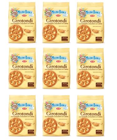 Mulino Bianco Pack of 9 Mulino Bianco Girotondi biscuits with sugar granules 700g