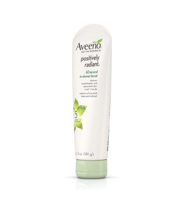 Aveeno Positively Radiant In-Shower Facial Cleanser 5 oz - Brightening Mask with Soy & Lemon Peel - Buy Online on GoSupps.com