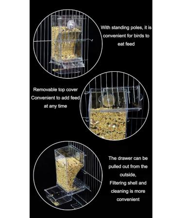 Automatic Bird Feeder No Mess Bird Feeder Bird Cage Feeder Bird Cage Accessories for Parakeet Canary Cockatiel Finch - Buy Online on GoSupps.com
