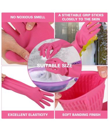 COMNICO 15-inch Extra Long Rubber Cleaning Gloves - Waterproof Non-Slip Reusable for Kitchen & Bathroom - Dishwashing, Bleaching - 1 Pair (Red or Green) - Grippy Latex Supplies - Buy Online on GoSupps.com