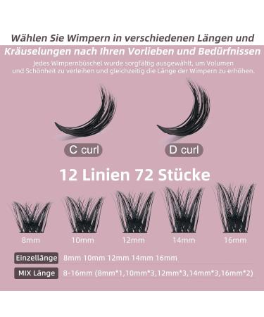 Individual Eyelash Clusters - C Curl 8mm | 72 Sticks | DIY Extensions | Honey 01-C-8mm - Perfect for Makeup & Beauty - Buy Online on GoSupps.com