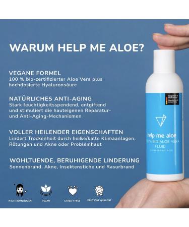 100% Organic Aloe Vera Gel | After Sun Lotion with Hyaluronic Acid | Antibacterial Anti-Inflammatory & Anti-Aging | Made in Germany | 200ml - Buy Online on GoSupps.com
