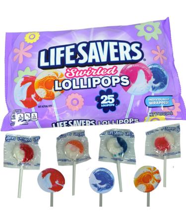 Lifesavers Swirl Lollipops 20 Count Wrapped Lifesaver Swirled Suckers 4 flavors 201g - Limited Edition Candy - Buy Online on GoSupps.com
