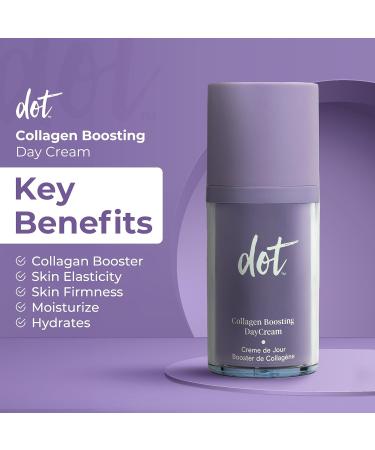 Dot Collagen Boosting Day Cream - Moisturizing Anti-Aging Skincare for Menopause - Vegan & Sulfate Free - Travel Size 1.7 oz - Hydrate & Reduce Wrinkles for All Skin Types - Buy Online on GoSupps.com