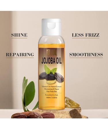Organic Jojoba Hair Oil - Heat Protectant Moisturizing Serum with Vitamins E Rosemary & Shea Butter for Anti-Frizz & Damage Care - Buy Online on GoSupps.com
