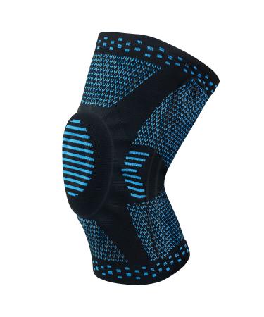 Knee Braces Knee Support (Blue-M) for Knee Pain Sports Workout Arthritis ACL Joint Pain Relief