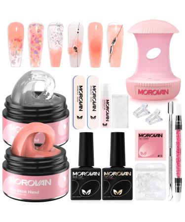 Morovan Solid Builder Gel for Nails: 2 Colors Solid Nail Gel Non Stick Solid Building Gel for Nail Extension Long Lasting 3d Sculpture Gel for Modeling Carving Nail Art Diy at Home