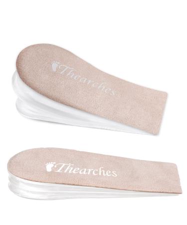 Thearches Adjustable Heel Lift Insole Inserts Orthotic Gel Height Increase Insoles for Women Men Leg Length Discrepancy Achilles tendonitis Heel Spurs Heel Pain Plantar Fasciitis Heel Injuries Beige L(W:7-11 M:8-13) - 3 Layers