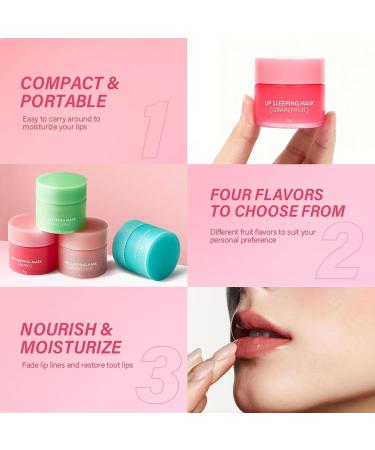 4PCS Lip Sleeping Mask Korean Lip Mask Jelly Sleep Lip Balm Lip Mask Set Reduce Lip Lines and Improve Lip Color Overnight Lip Treatment Care for Dry Cracked Lips Moisturizing Hydrating Nourishing - Buy Online on GoSupps.com